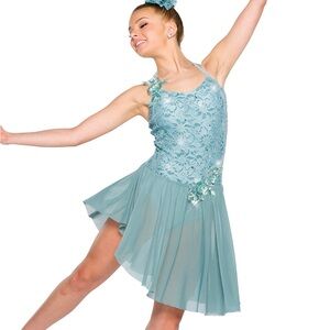 A Wish Come True'Blue Lace Lyrical Dance Costume in Shadow Wind SZ SA